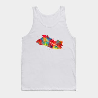 El Salvador Map Watercolor Painting Tank Top